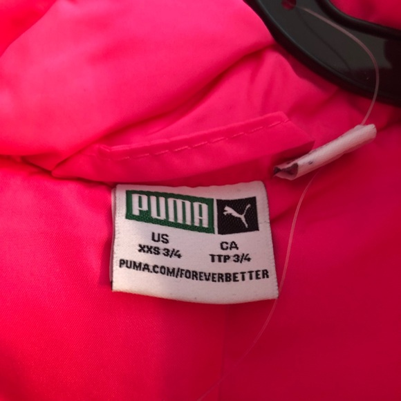 Puma Outfit - Pink Puffer Vest, Leggings & Long Sleeve Shirt (Girls 3T/4T - XS) - Picture 3 of 8